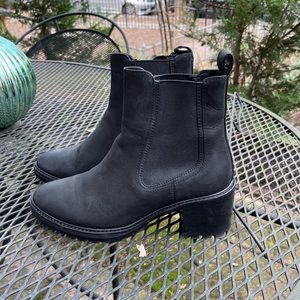 Thursday brand black chunky heeled boot